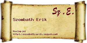 Szombath Erik névjegykártya
