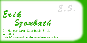 erik szombath business card